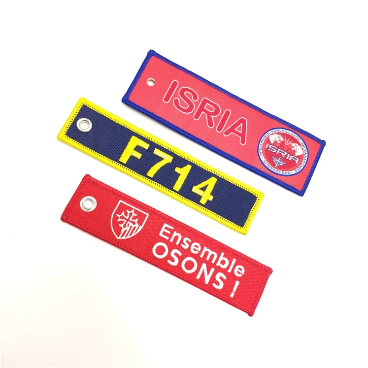 Hot sale custom embroidery keychain logo custom laser cut acrylic keychain