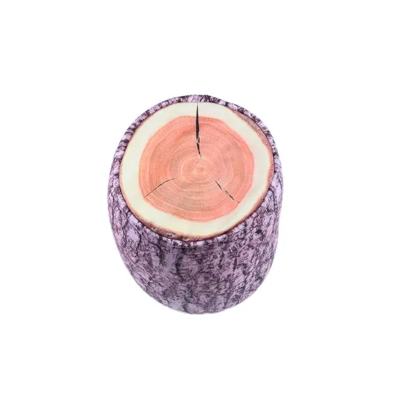 UCHOME Creative Wood Log Pillow Cushions Lifelike Cylindrical Wood Shape Pillow Home Car Decor Tree Stump Wood Texture Pillow