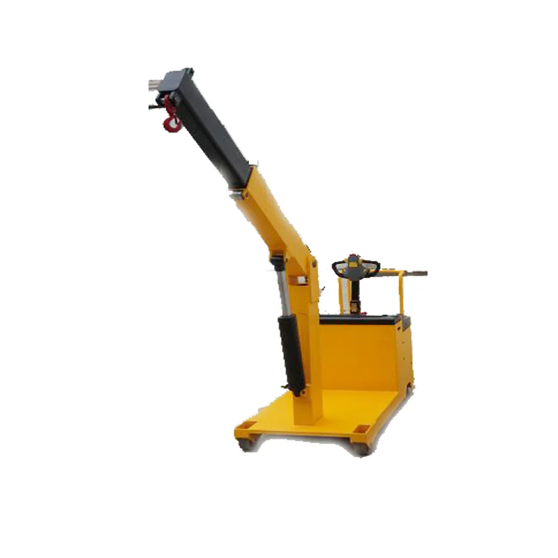 electric powered counter balance floor crane  mini hydraulic no arm rotation battery trolley crane with cheap price