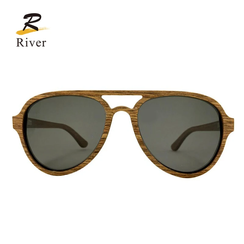 Custom Logo Unisex Retro Vintage Polarized Women Men Wooden Sun Glasses