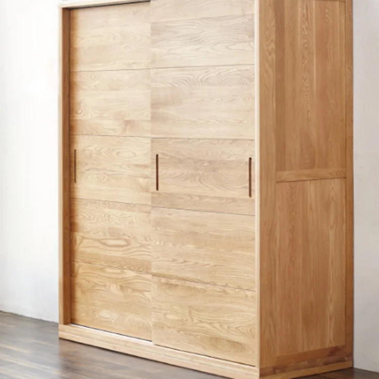 Lacquer paint solid wood sliding door wardrobe bedroom cabinet