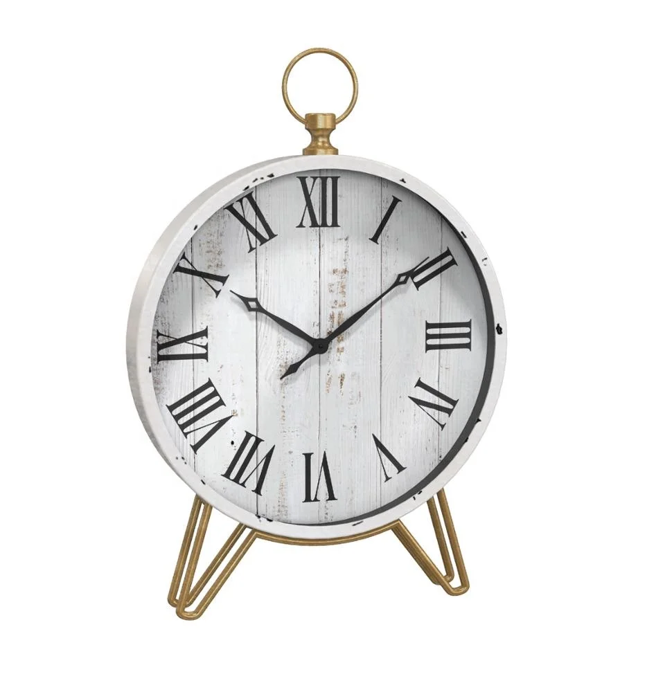 Mayco retro classic vintage luxury antique metal decorative digital wooden table clock