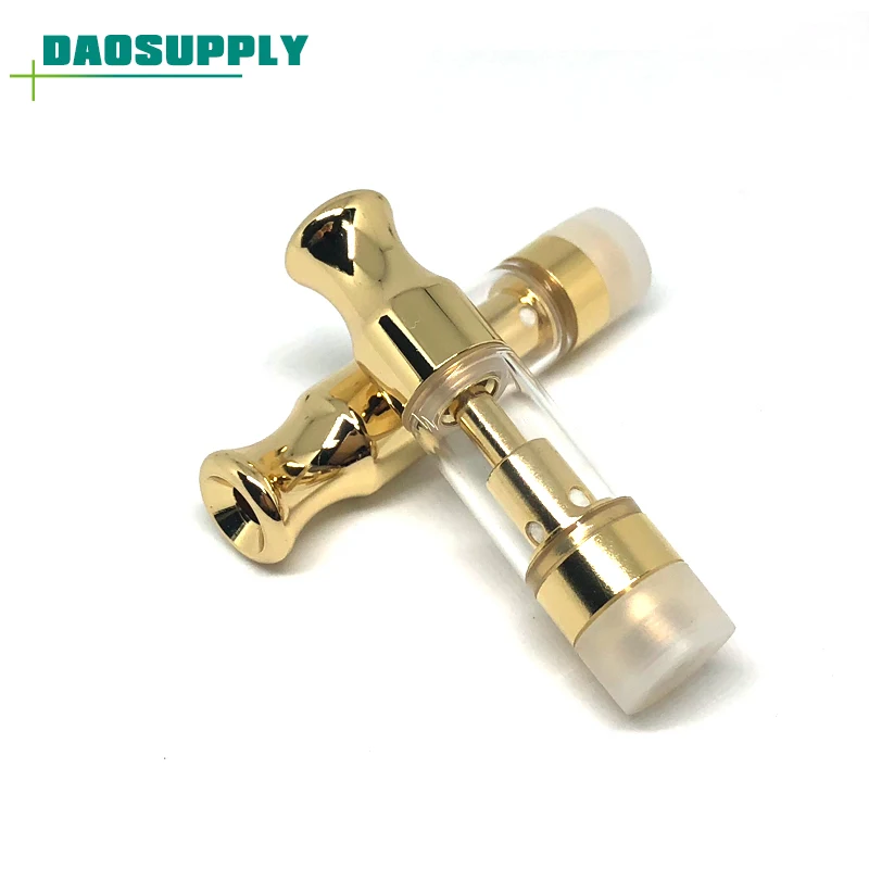 
High Quality Leaking Proof Gold Tip Cbd Oil Cartridge 510 Thread Atomizer 