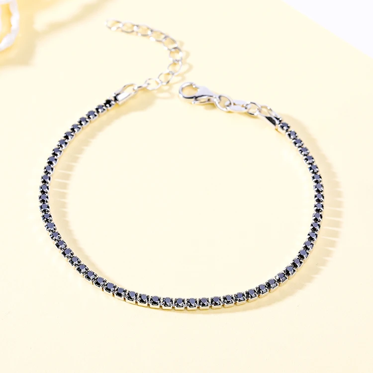 Wholesale S925 Diamond Black Tennis Bracelet Rainbow Bracelet 925 Friendship Bracelets