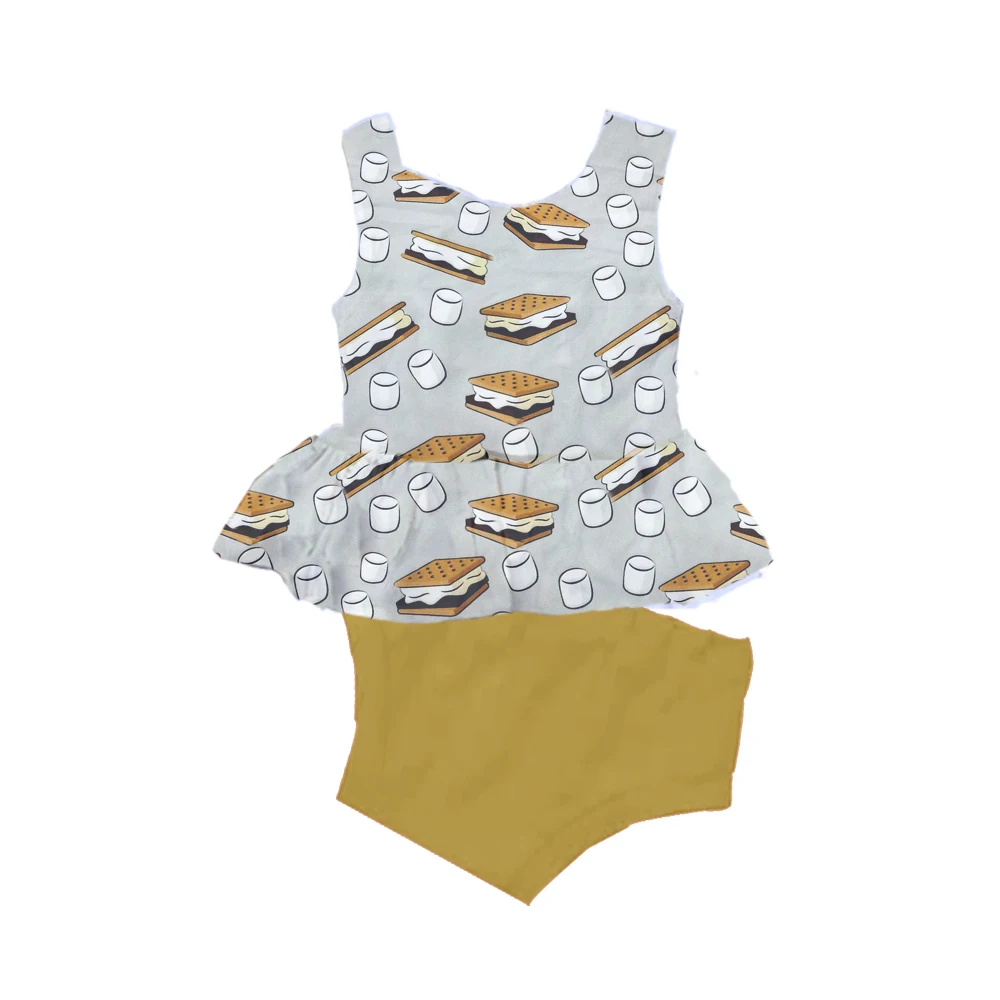 
Custom baby girl milk silk elephant pattern printed dress girls party dresses princess wedding 