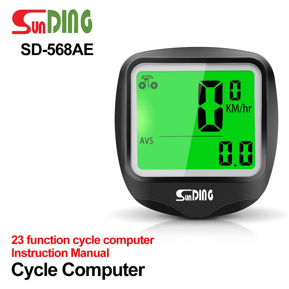 SUNDING SD-568C  Bike Computer Speedometer Wireless Waterproof Bicycle Odometer Cycle Computer Multi-Function LCD