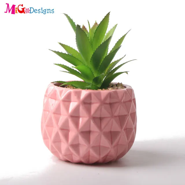
Novelty Design Green Ceramic Ins Cactus Shape Self Watering Indoor Planter Garden Planter Pot For Home Decor 