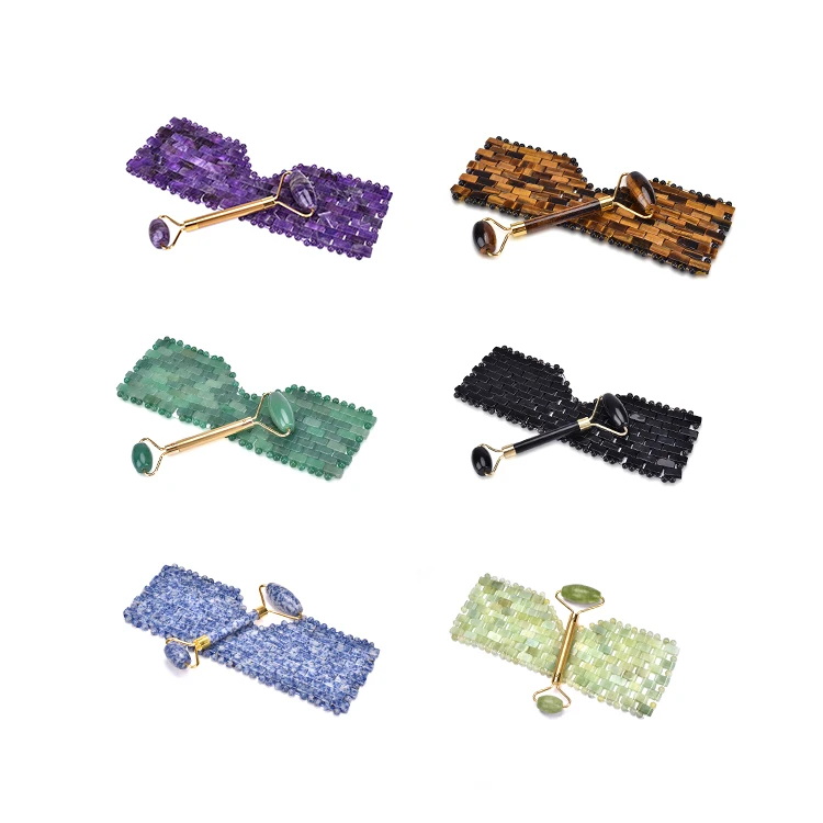 Wholesale natural  jade massage beauty pure clear quartz eye mask