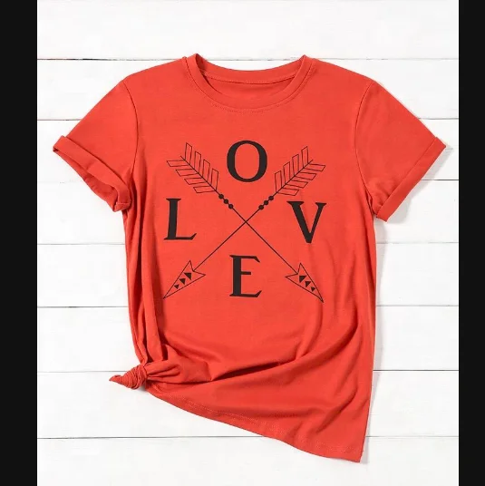 Love Arrow O-Neck T-Shirt Tee