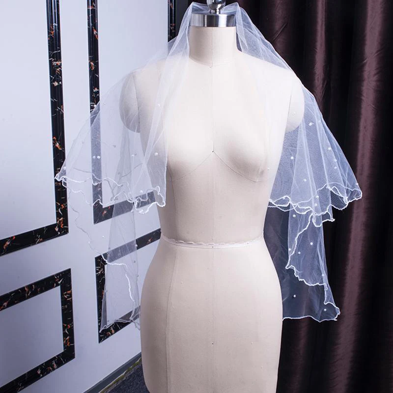 TSHTL003 wholesale new design one layer white veils wedding veils bridal veil