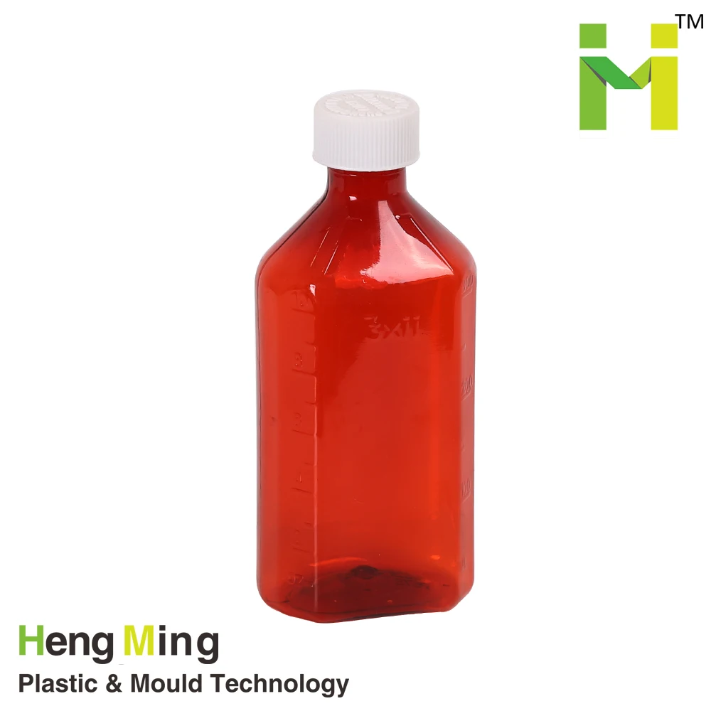 1/2/6/8/12/16 oz transparent amber pet plastic bottles for liquid medication  with lids oval liquid bottle sirup flasche