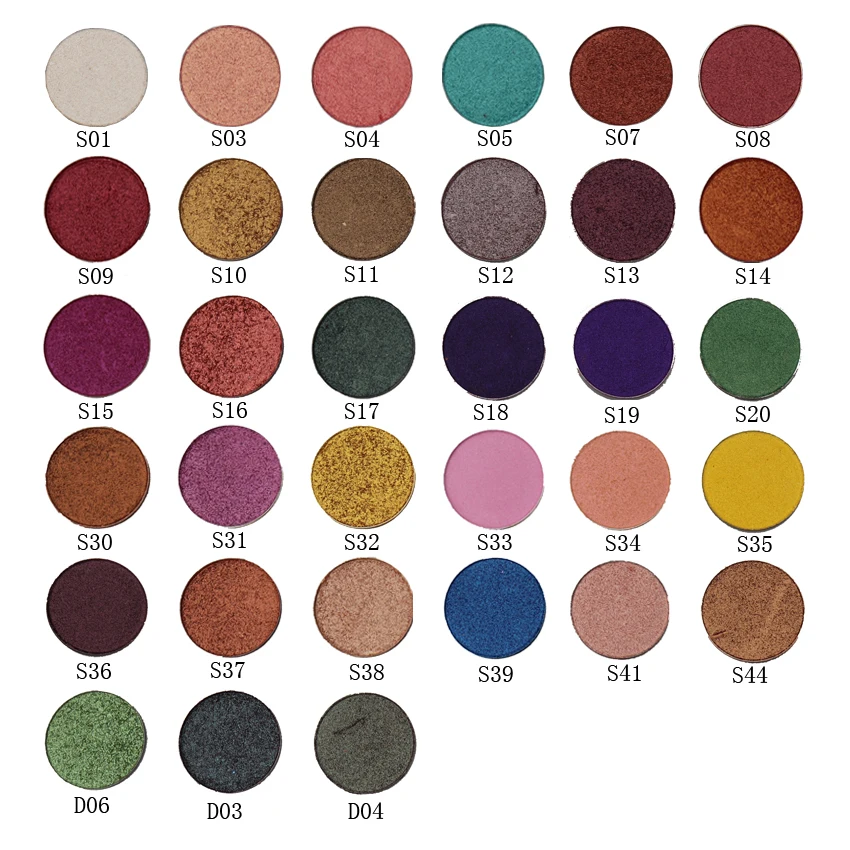 
Single Eye Shadow Makeup Magnetic Eyeshadow Palette Eye Shadow Refill Pans for Pro Palette OEM Fit for 26mm Pans 