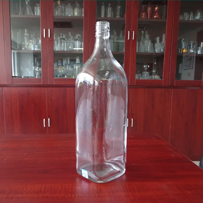 Vodka wine packaging hand blown 3 liter giant glass bottles