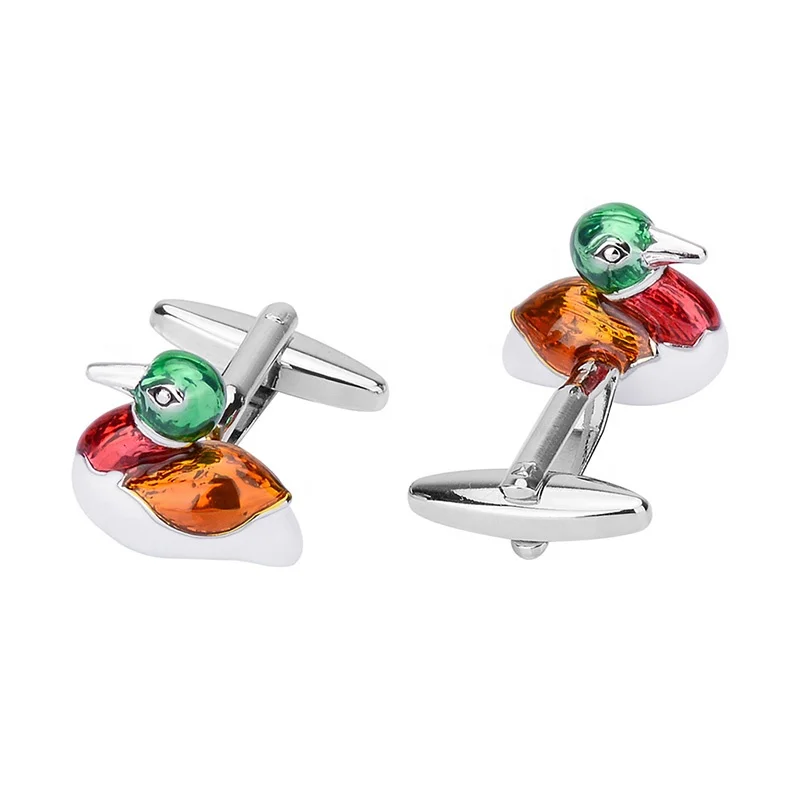 High Quality Enamel Mandarin Duck Love Cufflinks for Mens