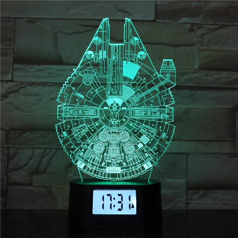 New Arrival  Windmill Shape Lamp 3D Optical Illusion Visual Lamp 7 Color Alarm Clock LED-hologramm Holiday  Decoration Gift Lamp