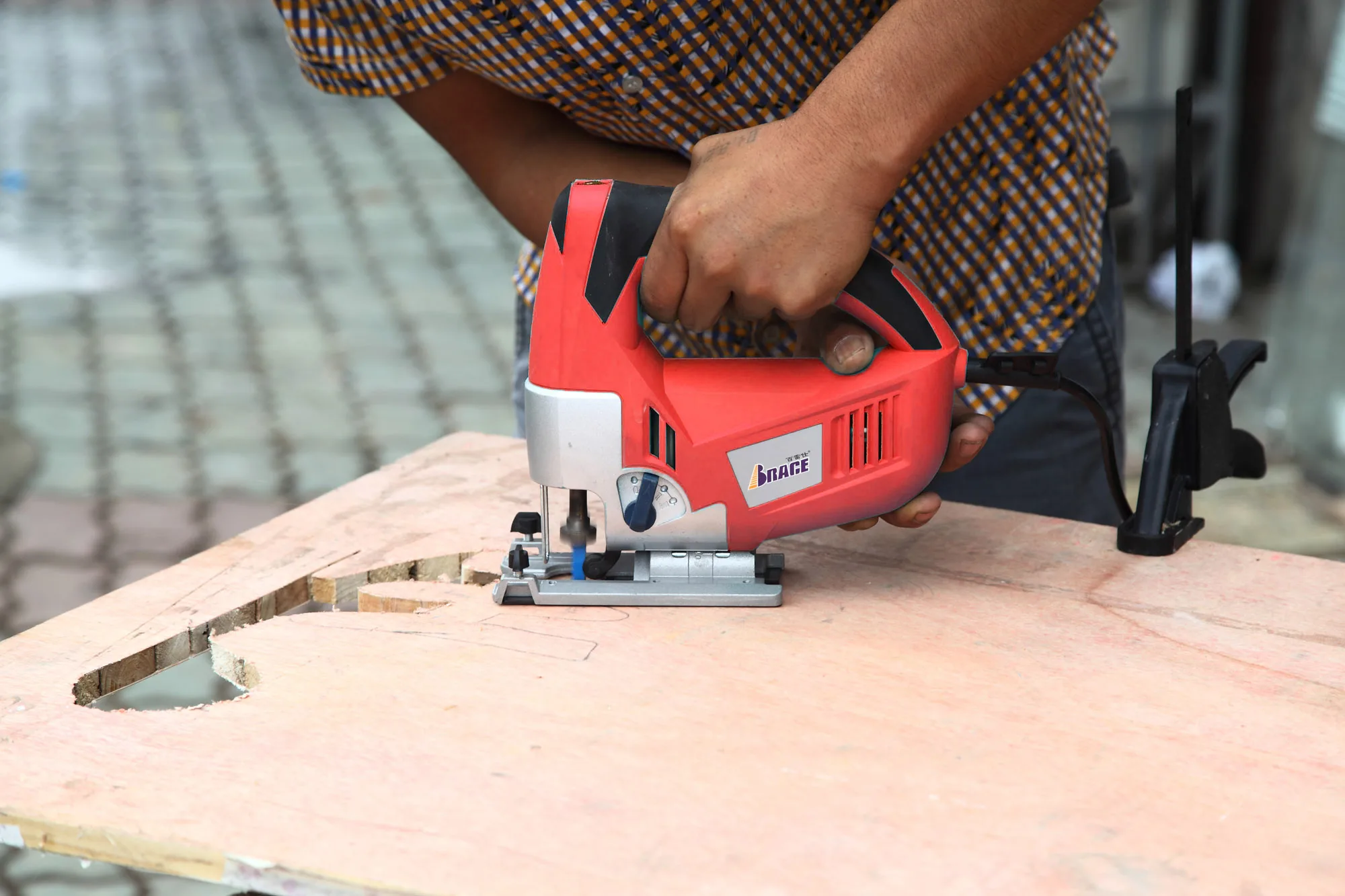 
650W/800W Red Color Keyless blade change Portable Wood Cutting Jig Saw Tool With Laser and LED Light 