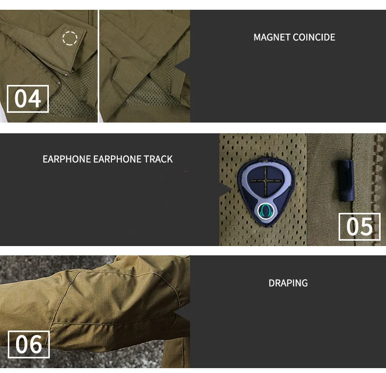 Hunting clothes for men reversible hunting jacket waterproof