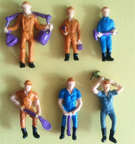1:42 scale plastic miniature color model engineering construction figures for model train,architectural model making and DIY