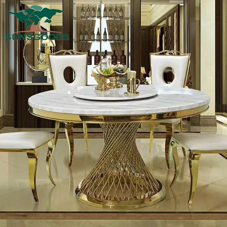
latest round stainless steel dining table designs 