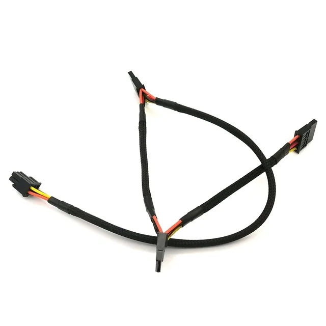 Черный рукавами PCI-E 6Pin к 3x SATA 15Pin модульная кабель питания для Seasonic KM3 серии