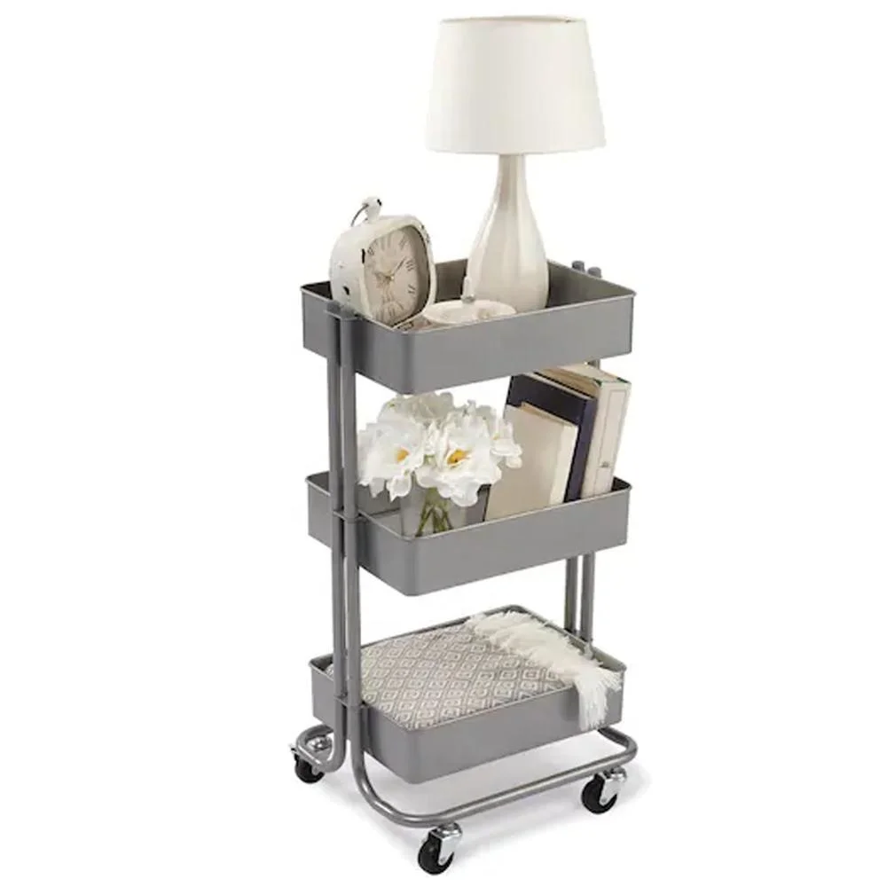  Изготовленная на заказ кухня металлопроката ремесло органайзер для хранения 3 яруса мелких изделий вагонетка