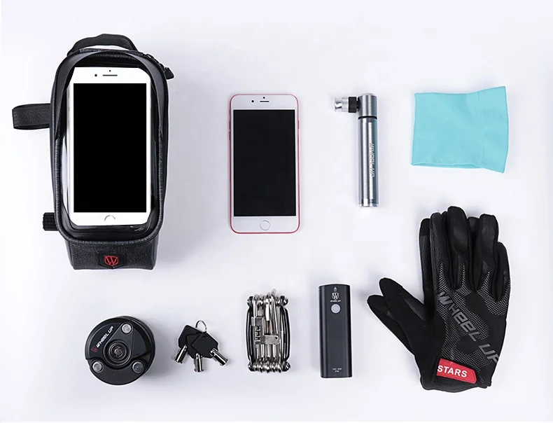 WHEEL UP Black Grey Bicycle Storage Frame Bag Bike Bicycle Phone Bag
