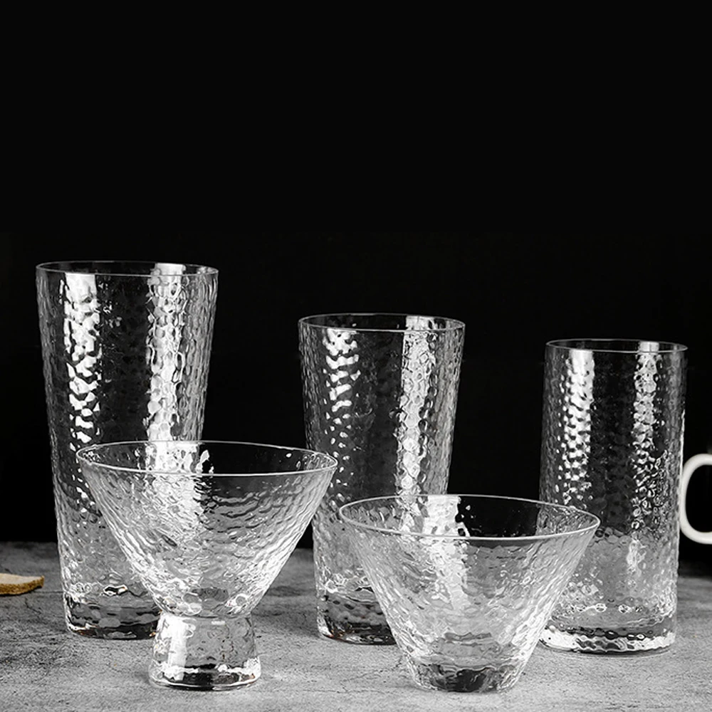 Household Glassware Luxury Handmade Drinking Cups Crystal Glasses Set of 7