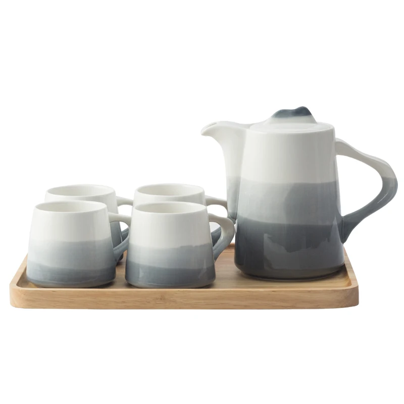 Modern design housware cheap wholesale grey pottery ceramic tea mug