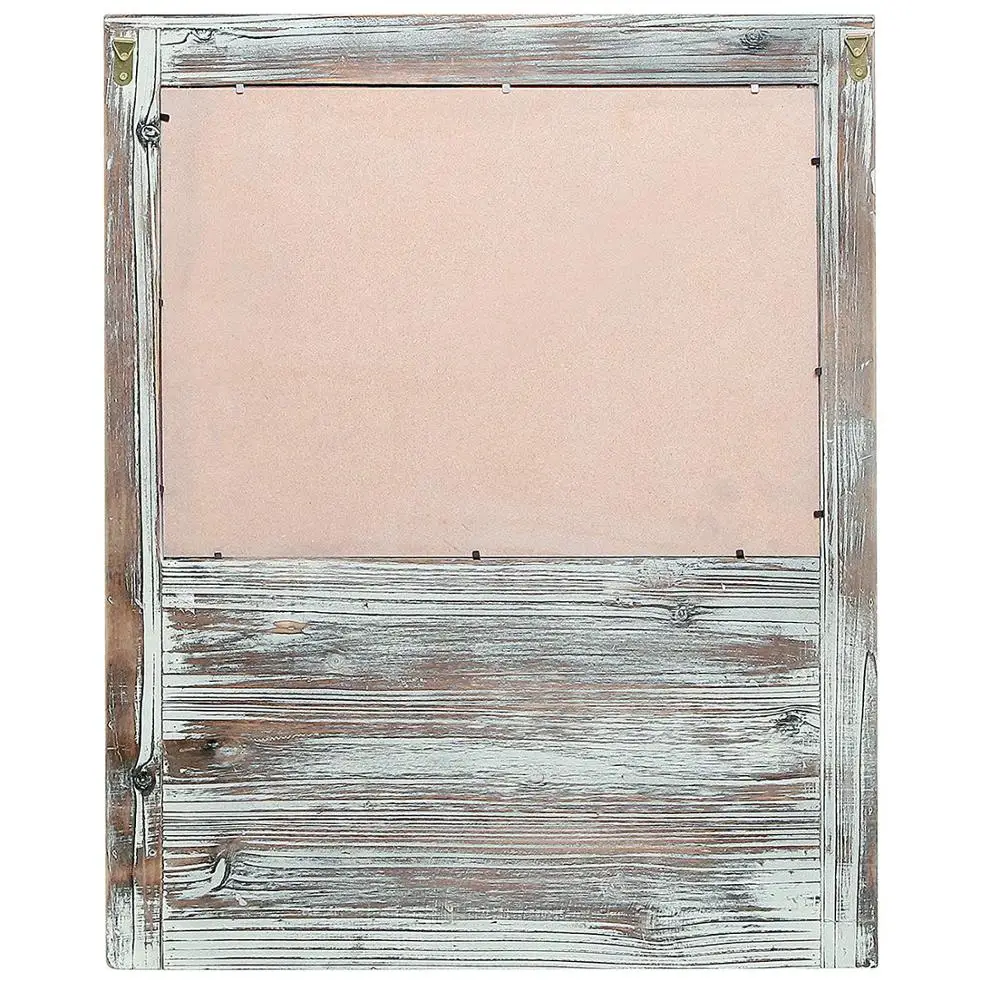 Rustic Dark Brown Wood Wall Mounted Mail Sorter Key Hook Organizer Rack with Chalkboard