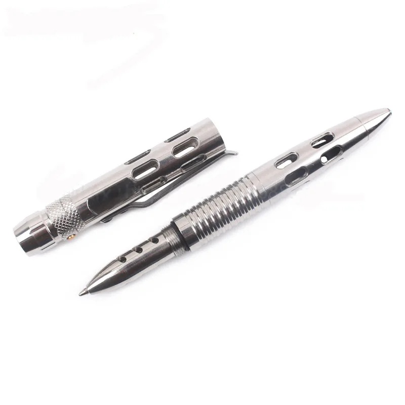 Amazon Hot Sale Custom Metal Multifunction Stainless Steel Edc Tool Self Defense Tactical Pen With Led Flashlight