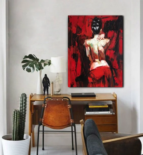 Hot Sale Hand painted dancing elegant nude girl oil painting on canvas for home art decor