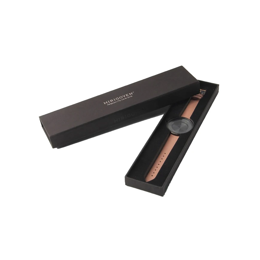 cheap custom kraft paper  lid with base watch gift display box with pillow