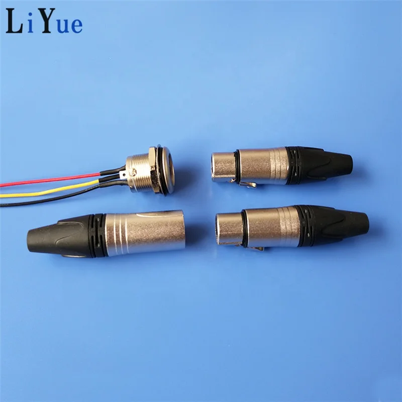 High quality 3 4 5 pins XLR connector for audio and video male female plug