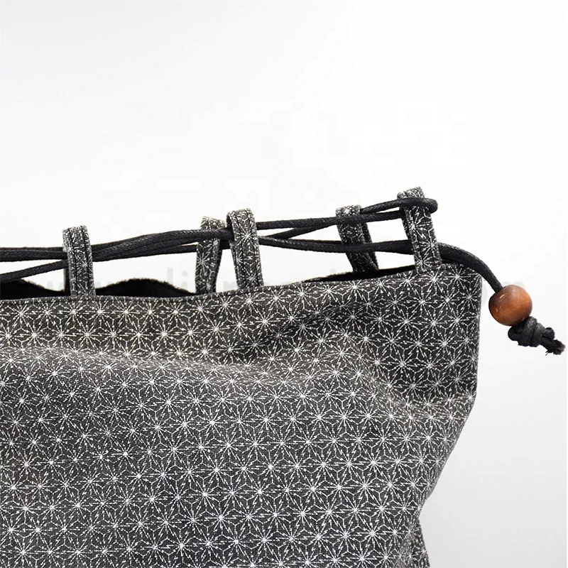 Personalized Colorful canvas cotton drawstring clothes bag with double string