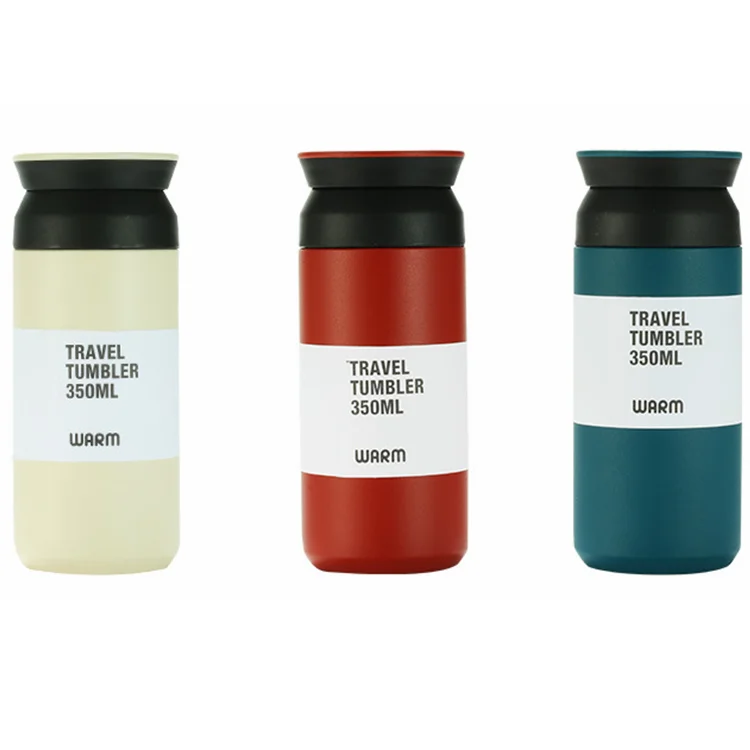 2022 Hot Selling 350ml Double Wall Stainless Steel Vacuum Thermos Travel Tumbler with Handle for Keeping Coffee Wine and Water