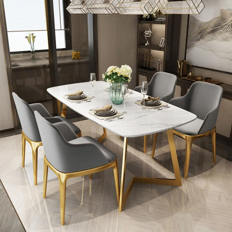 Дешевый современный классический обеденный стол на 10 мест со стульями, набор мраморных обеденных столов
