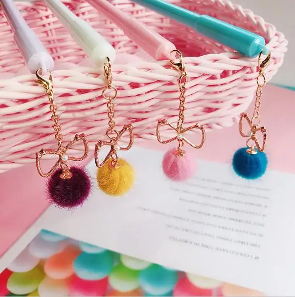 
Lovely girl wind pendant pen bow hair bulb delicate pendant neutral pen school supplies PN5649 