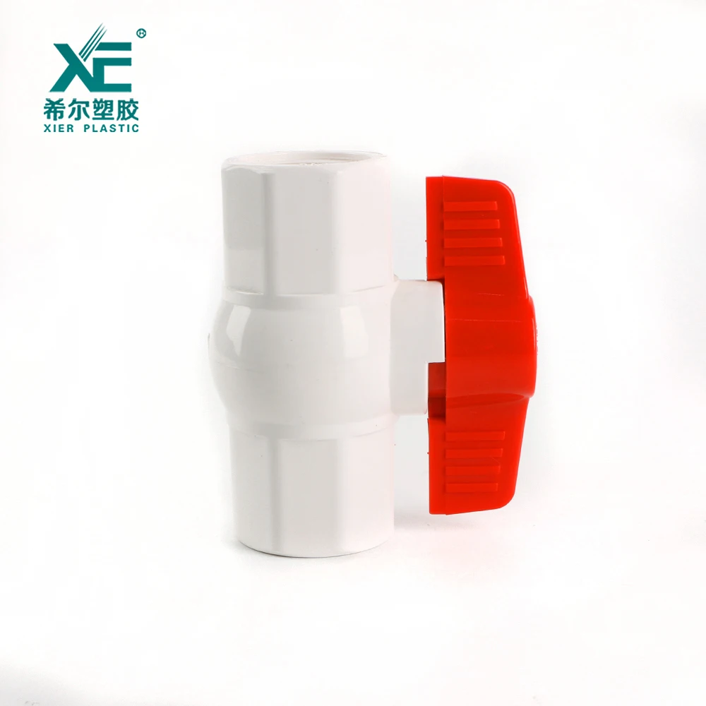 Different types of plastic red handle pvc octagonal water ball valve