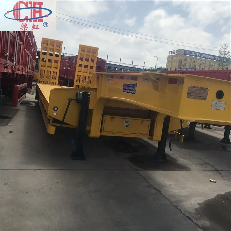 Liangshan 3 Axle  Semi Trailer Chassis Flat Bed Flatbed Trailer For Sale