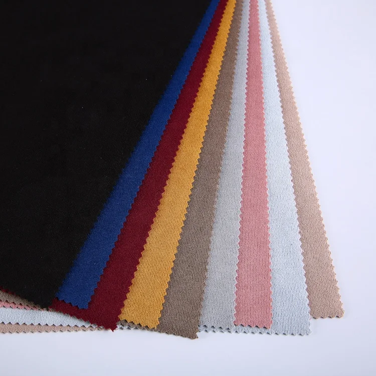 Vertical strip air layer suede polyester spandex stretch micro suede fabric