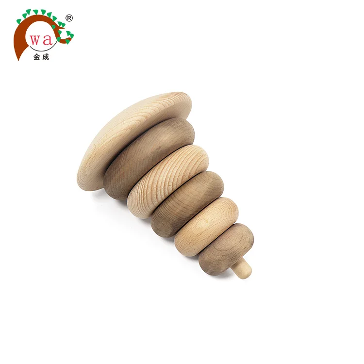
Natural Wooden Stacking Rings Organic Kids Stracker Toy 