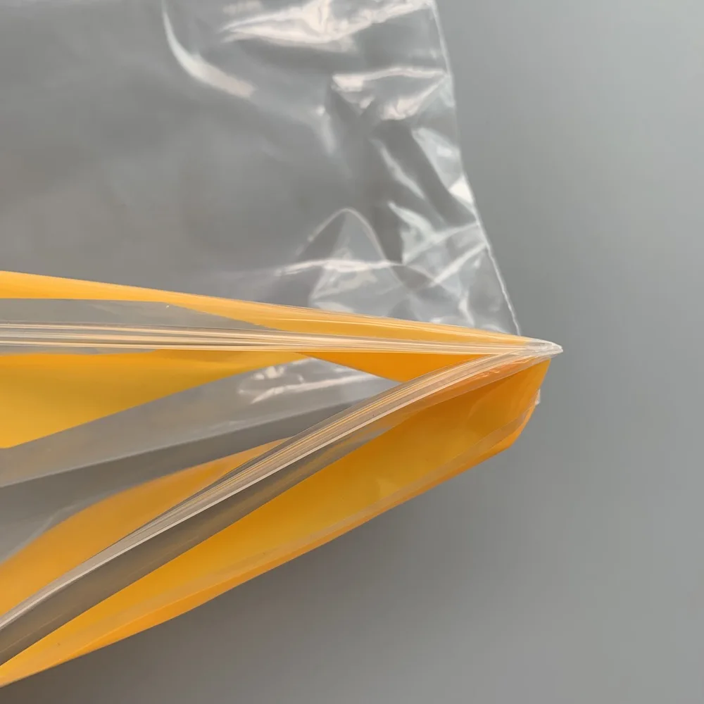 
Transparent PE plastic printed zipper bag with SMLXL SIZE print for clothing 