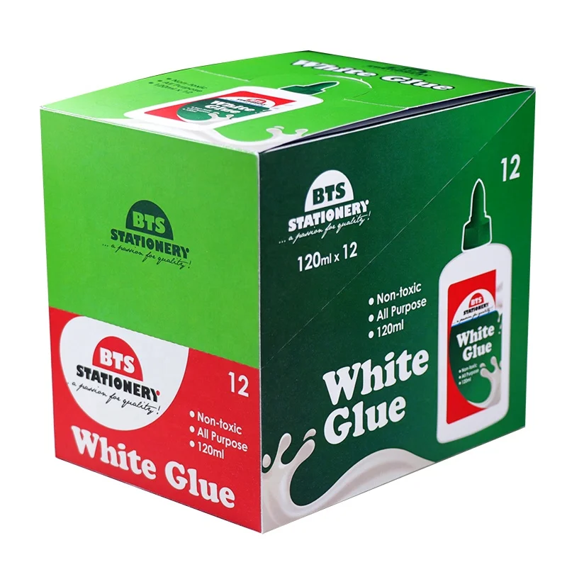 Non toxic low odor sticky 120ml white pva craft glue