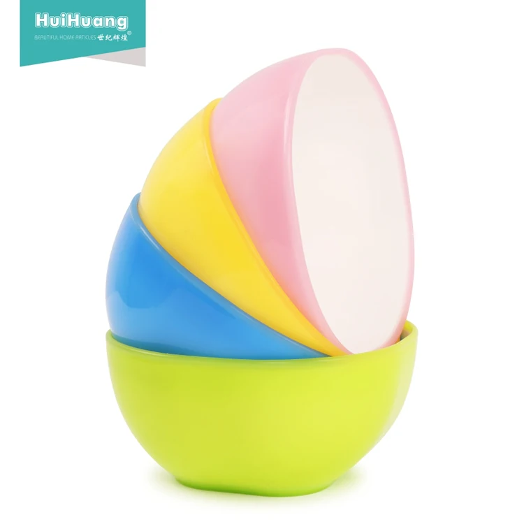 
custom cheap price kitchen microwave colorful PP double color plastic bowl set plastic soup bowl plastic salad bowl 