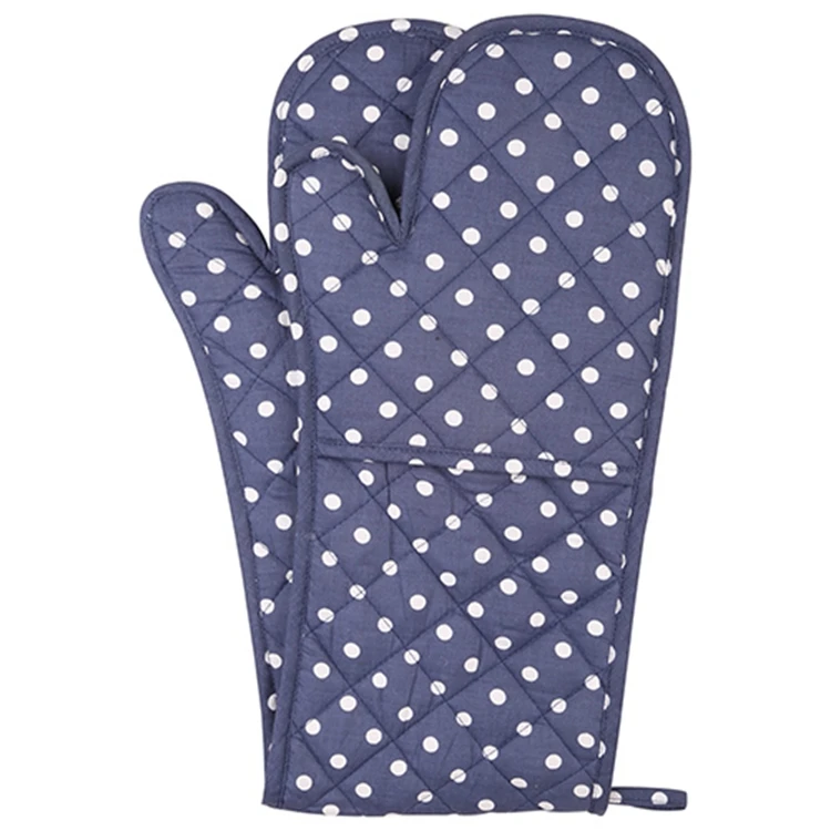 Hot Sale Dot pattern Resistant Microwave Cooking kitchen oven gloves cotton oven mitt