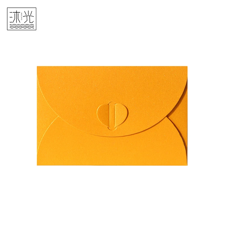 
Recycled Kraft Multi Color Paper Mini Gift Card Packaging Envelope With Heart Button Closure 