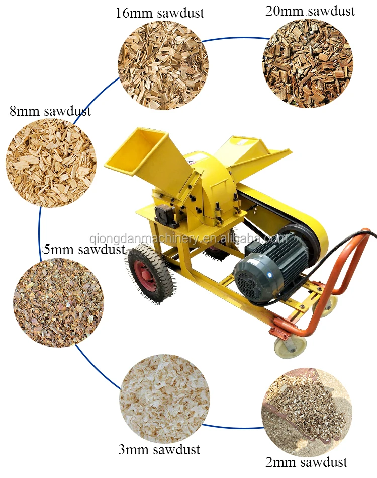 Low noise professional electric shredder wood flour machine/crusher for straw wood