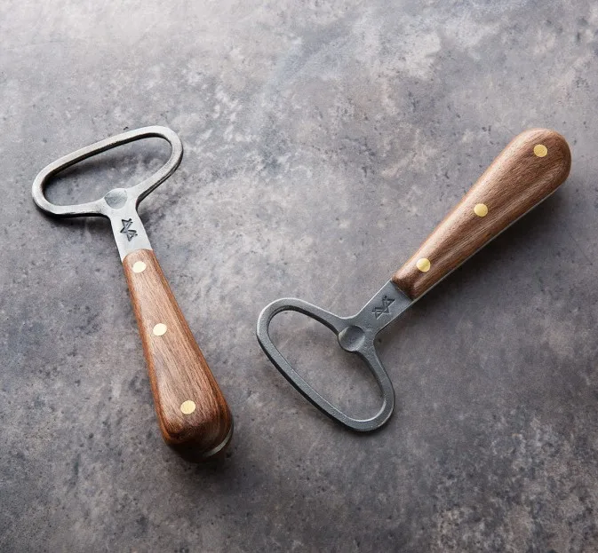 Factory Cheap Custom Laser Logo Stainless Steel Wooden Handle Bottle Opener