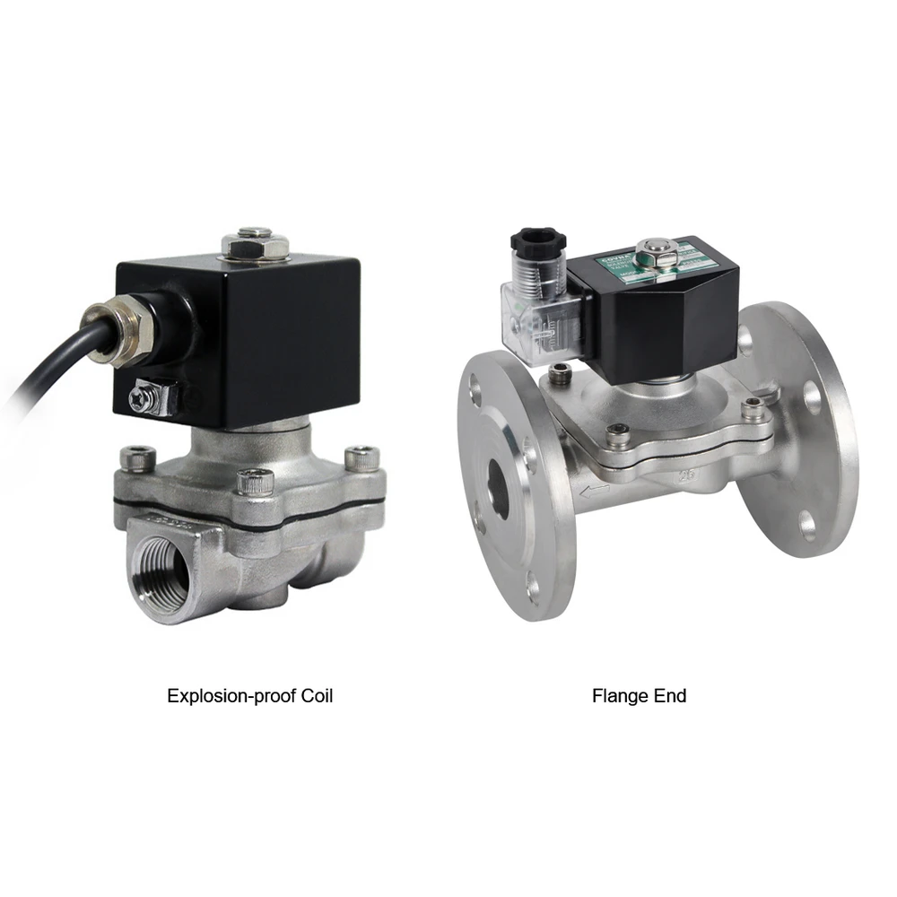 COVNA DN100 4 inch 2 Way 24 Volt Normally Closed Diaphragm Solenoid Valve Gas Stainless Steel Flange Solenoid Valve