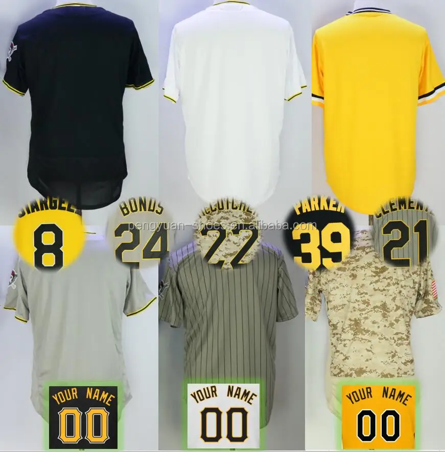 Best Quality Stitched Custom Your Name Number Logo Pittsburgh Team Style Embroidered American Baseball Jersey
